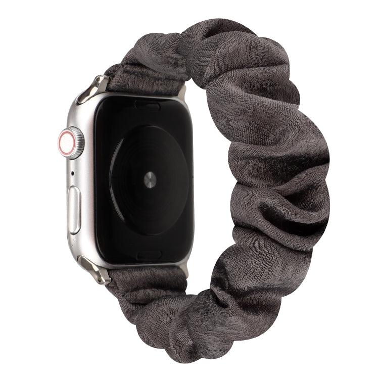 Frendorf | Für Apple Watch Series 7 41mm / 6 & SE & 5 & 4 40mm / 3 & 2 & 1 38mm Stoff + Edelstahl-Haar-Ring-Uhrenarmband (Grau)