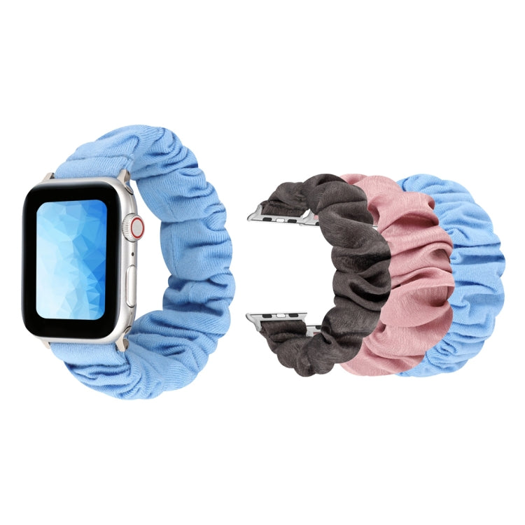 Frendorf | Für Apple Watch Series 7 41mm / 6 & SE & 5 & 4 40mm / 3 & 2 & 1 38mm Stoff + Edelstahl-Haar-Ring-Uhrenarmband (Grau)