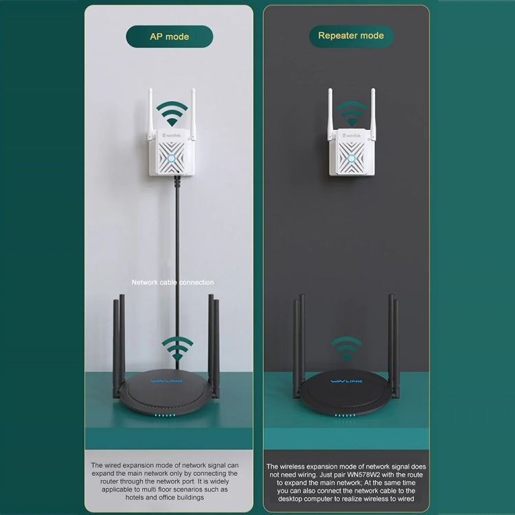 Frendorf | Wavlink WN578W2 300Mbps 2.4GHz WiFi Extender Repeater Home Wireless Signal Amplifier (UK Stecker)