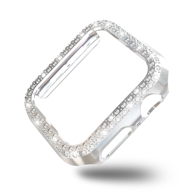 Frendorf | Für Apple Watch Series 3 & 2 & 1 38mm Doppelte Reihe Diamanten PC Schutzhülle (Silber)
