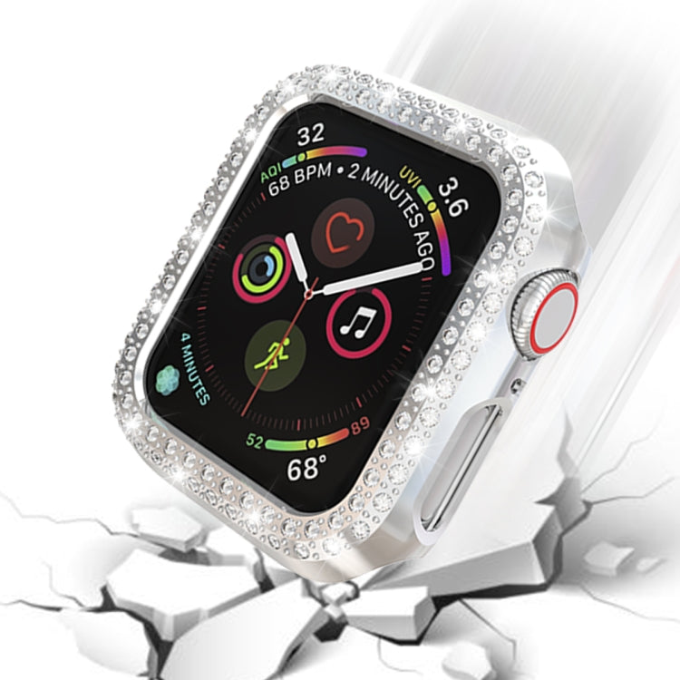 Frendorf | Für Apple Watch Series 3 & 2 & 1 38mm Doppelte Reihe Diamanten PC Schutzhülle (Silber)