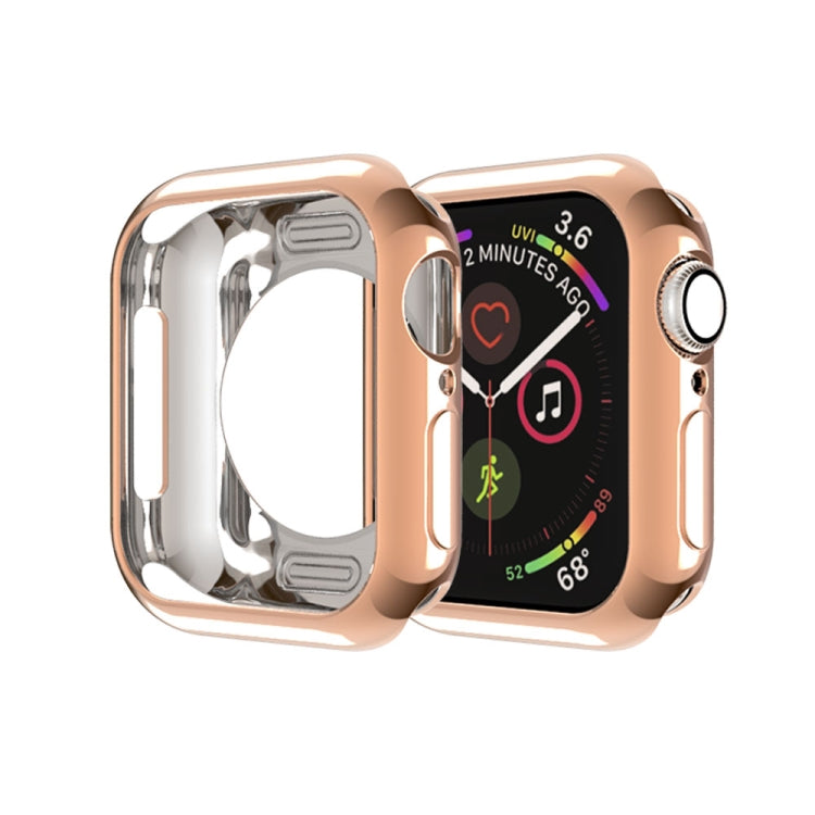 Frendorf | Für Apple Watch Series 5 & 4 40mm Plattierung TPU Rundloch Hohlraum Schutzgehäuse (Roségold)