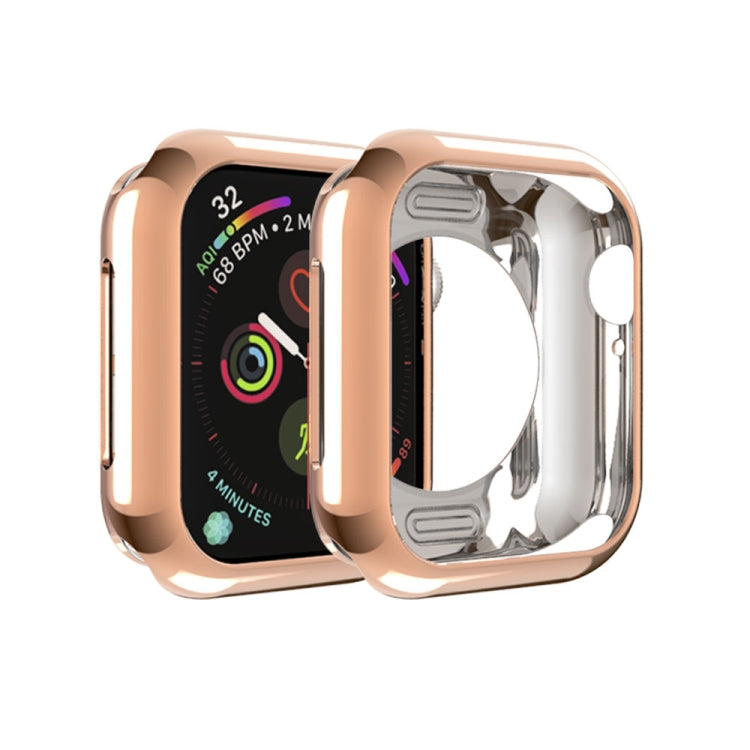 Frendorf | Für Apple Watch Series 5 & 4 40mm Plattierung TPU Rundloch Hohlraum Schutzgehäuse (Roségold)