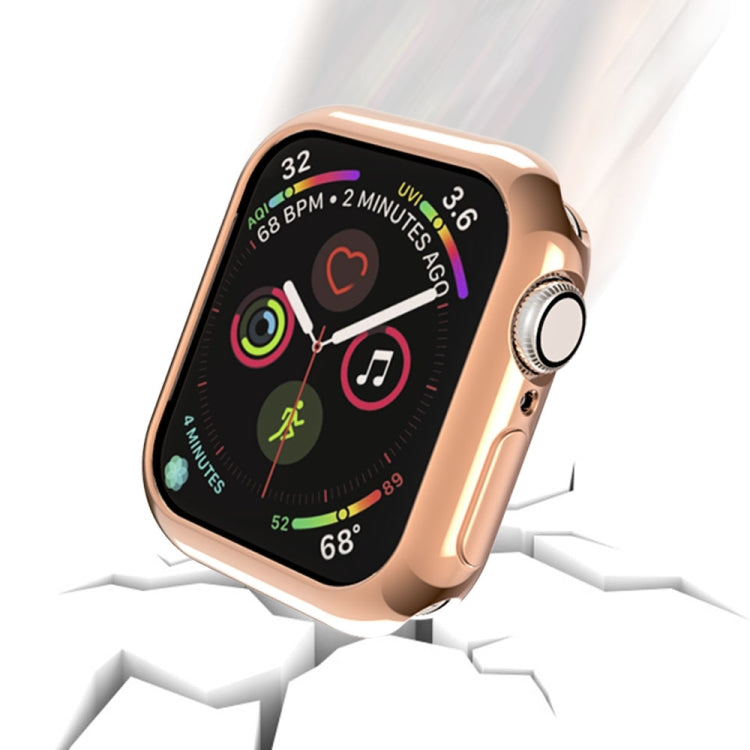 Frendorf | Für Apple Watch Series 5 & 4 40mm Plattierung TPU Rundloch Hohlraum Schutzgehäuse (Roségold)