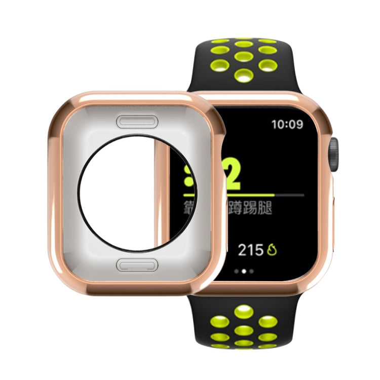 Frendorf | Für Apple Watch Series 5 & 4 40mm Plattierung TPU Rundloch Hohlraum Schutzgehäuse (Roségold)