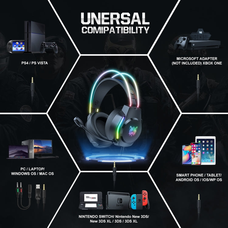 Frendorf | X26 USB+3.5mm RGB Verkabeltes Gaming-Headset (Schwarz)