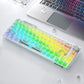 Frendorf | AULA F68 Transparent Angepasst Verkabelt/Drahtlos/Bluetooth Drei Modell RGB Steckerfähige Mechanische Tastatur (Weiß Transparent)
