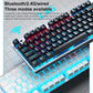 Frendorf | AULA F3001 Hintergrundbeleuchtet 87 Tasten Kabelgebunden/Drahtlos/Bluetooth Drei Modell Mechanische Gaming-Tastatur(Silber Weiß Grüner Schaft)