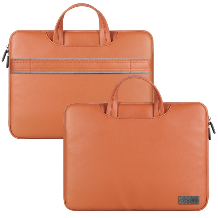 Frendorf | Wasserdichte PU-Laptop-Tasche Innentasche mit Power Pack, Größe: 13 / 14 Zoll (Braun)