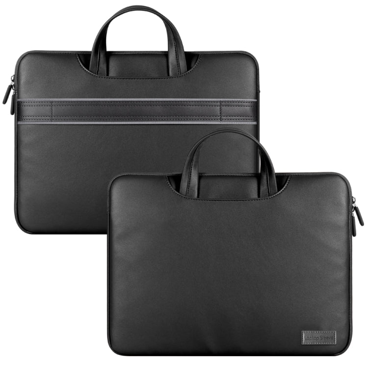 Frendorf | Wasserdichte PU-Laptoptasche Innentasche mit Power Pack, Größe: 15 Zoll (Schwarz)