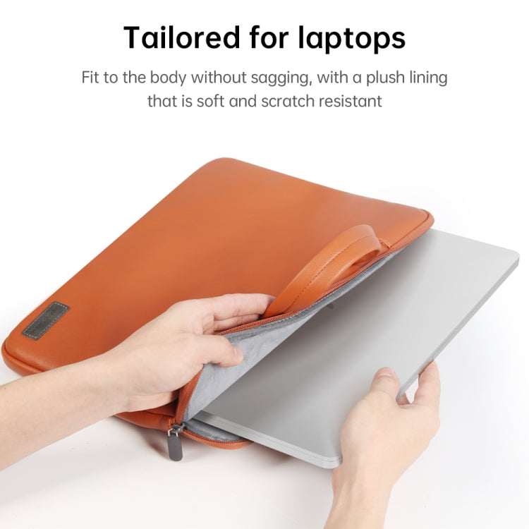 Frendorf | Wasserdichte PU Laptop Tasche Innentasche mit Power Pack, Größe: 15 Zoll (Roségold)