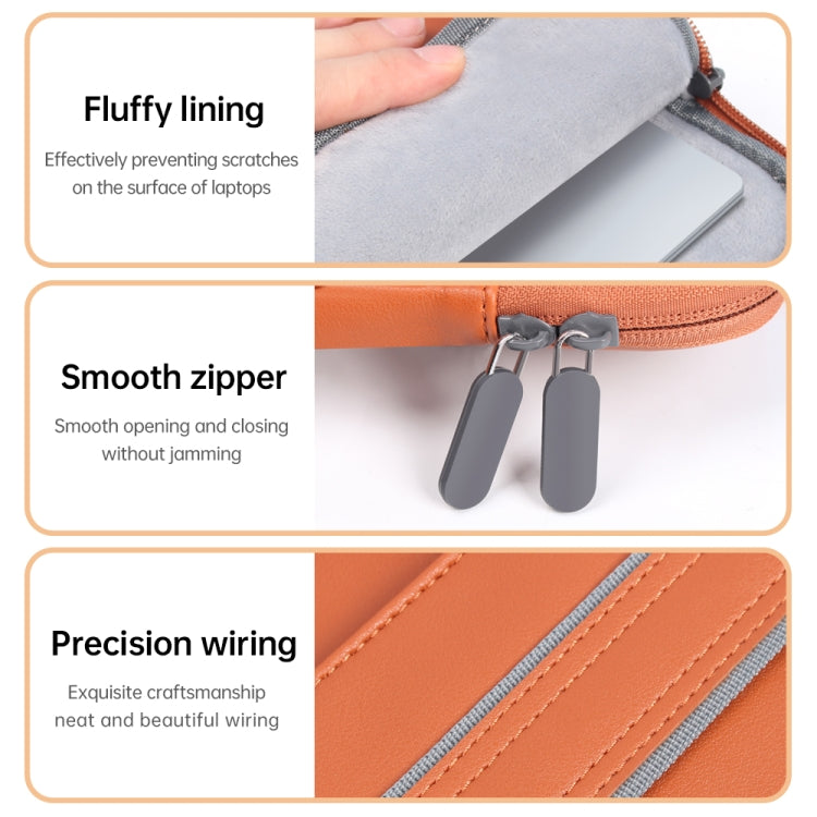 Frendorf | Wasserdichte PU Laptop Tasche Innentasche mit Power Pack, Größe: 15 Zoll (Roségold)