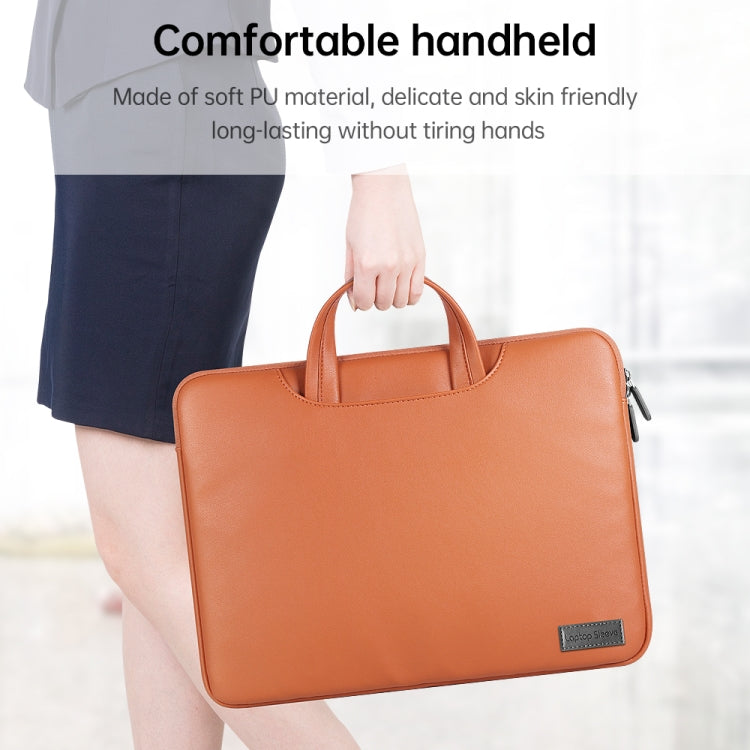 Frendorf | Wasserdichte PU Laptop Tasche Innentasche mit Power Pack, Größe: 15 Zoll (Roségold)