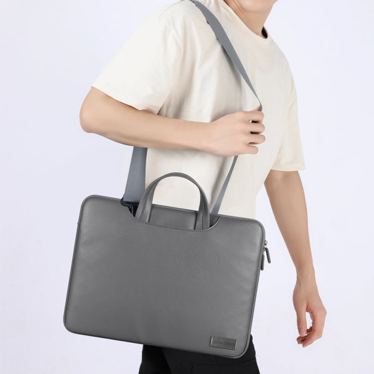 Frendorf | Wasserdichte PU Laptop Tasche Innentasche mit Power Pack, Größe: 15 Zoll (Roségold)