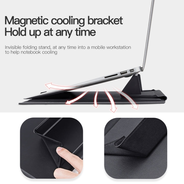 Frendorf | 13-14 Zoll Universal Laptop Magnetischer Halter Stich Innentasche (Braun)