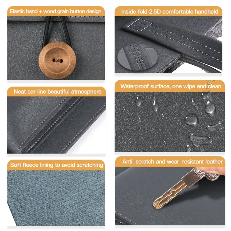 Frendorf | 15-16 Zoll Universelles Elastisches Garn Knopf Tragbare Laptop Innentasche (Braun)