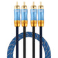 Frendorf | EMK 2 x RCA Männlich zu 2 x RCA Männlich vergoldeter Anschluss Nylongewebe Koaxial-Audio-Kabel für TV / Verstärker / Heimkino / DVD, Kabellänge: 1m (Dunkelblau)