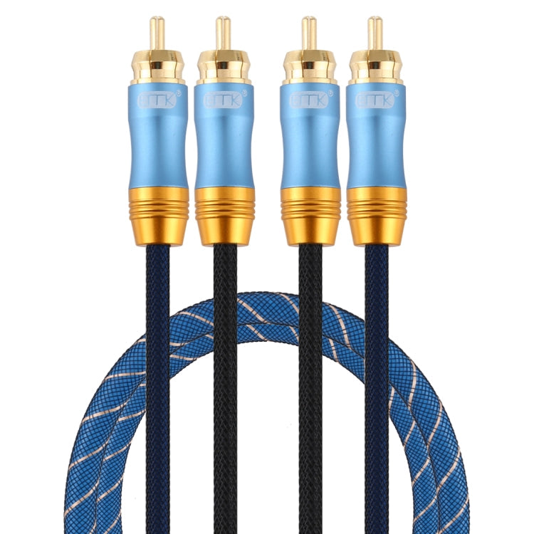 Frendorf | EMK 2 x RCA Männlich zu 2 x RCA Männlich vergoldeter Anschluss Nylongewebe Koaxial-Audio-Kabel für TV / Verstärker / Heimkino / DVD, Kabellänge: 1m (Dunkelblau)
