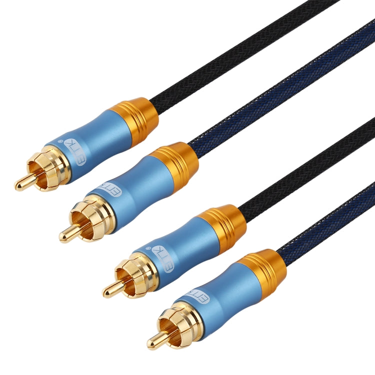 Frendorf | EMK 2 x RCA Männlich zu 2 x RCA Männlich vergoldeter Anschluss Nylongewebe Koaxial-Audio-Kabel für TV / Verstärker / Heimkino / DVD, Kabellänge: 1m (Dunkelblau)