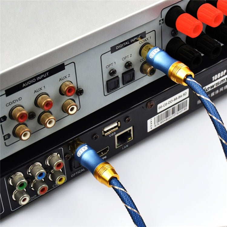 Frendorf | EMK 2 x RCA Männlich zu 2 x RCA Männlich vergoldeter Anschluss Nylongewebe Koaxial-Audio-Kabel für TV / Verstärker / Heimkino / DVD, Kabellänge: 1m (Dunkelblau)