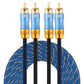 Frendorf | EMK 2 x RCA Stecker auf 2 x RCA Stecker vergoldeter Anschluss Nylongewebe Koaxial Audio Kabel für TV / Verstärker / Heimkino / DVD, Kabel Länge: 3m (Dunkelblau)