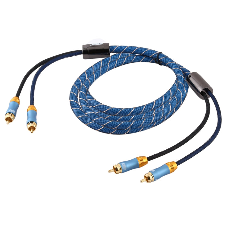 Frendorf | EMK 2 x RCA Stecker auf 2 x RCA Stecker vergoldeter Anschluss Nylongewebe Koaxial Audio Kabel für TV / Verstärker / Heimkino / DVD, Kabel Länge: 3m (Dunkelblau)