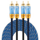 Frendorf | EMK 2 x RCA männlich zu 2 x RCA männlich vergoldeter Stecker Nylon-Gewebe Koaxial Audio Kabel für TV / Verstärker / Heimkino / DVD, Kabel Länge:5m(Dunkelblau)
