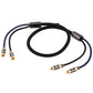 Frendorf | EMK 2 x RCA Stecker zu 2 x RCA Stecker Goldbeschichteter Connector Nylon Geflecht Koaxial Audio Kabel für TV / Verstärker / Heimkino / DVD, Kabellänge: 1m (Schwarz)