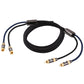 Frendorf | EMK 2 x RCA Stecker zu 2 x RCA Stecker vergoldeter Anschluss Nylongeflecht Koaxial Audio Kabel für TV / Verstärker / Heimkino / DVD, Kabellänge: 2m (Schwarz)