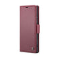 Frendorf | Für Samsung Galaxy S24 Ultra CaseMe 023 Schmetterlingsschnalle Litchi-Textur RFID Diebstahlschutz Lederhandyhülle (Weinrot)
