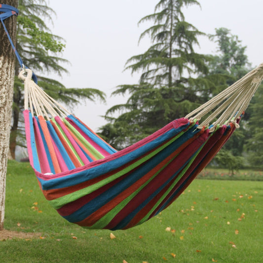 Frendorf | Outdoor Doppelt Verdickte Leinwand-Hängematte Innen-Schaukel, Größe:200x100cm(Farbenfroh)