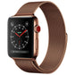 Frerndorf | Für Apple Watch Series 9&8&7 41mm / 6 & SE & 5 & 4 40mm / 3 & 2 & 1 38mm Mailänder Loop Magnetische Edelstahl-Uhrenarmband (Bronze Gold)
