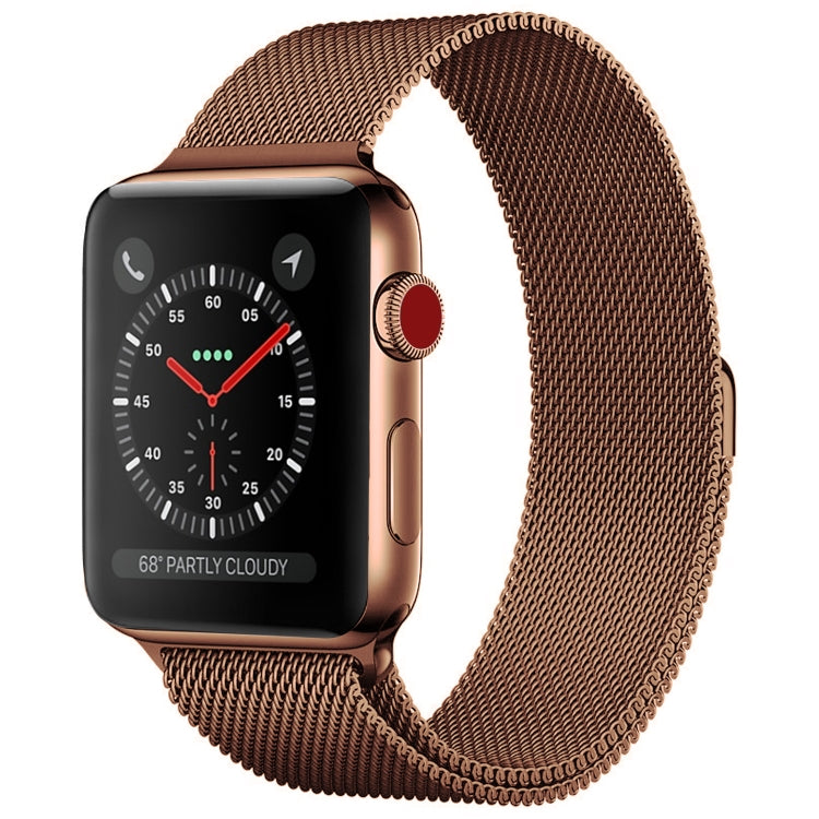 Frerndorf | Für Apple Watch Series 9&8&7 41mm / 6 & SE & 5 & 4 40mm / 3 & 2 & 1 38mm Mailänder Loop Magnetische Edelstahl-Uhrenarmband (Bronze Gold)