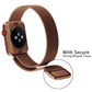 Frerndorf | Für Apple Watch Series 9&8&7 41mm / 6 & SE & 5 & 4 40mm / 3 & 2 & 1 38mm Mailänder Loop Magnetische Edelstahl-Uhrenarmband (Bronze Gold)