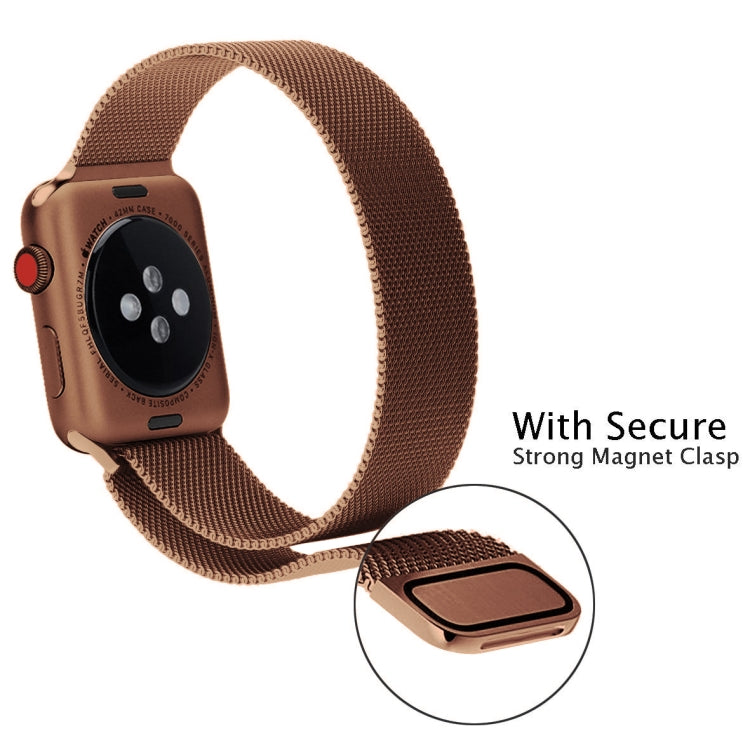 Frerndorf | Für Apple Watch Series 9&8&7 41mm / 6 & SE & 5 & 4 40mm / 3 & 2 & 1 38mm Mailänder Loop Magnetische Edelstahl-Uhrenarmband (Bronze Gold)