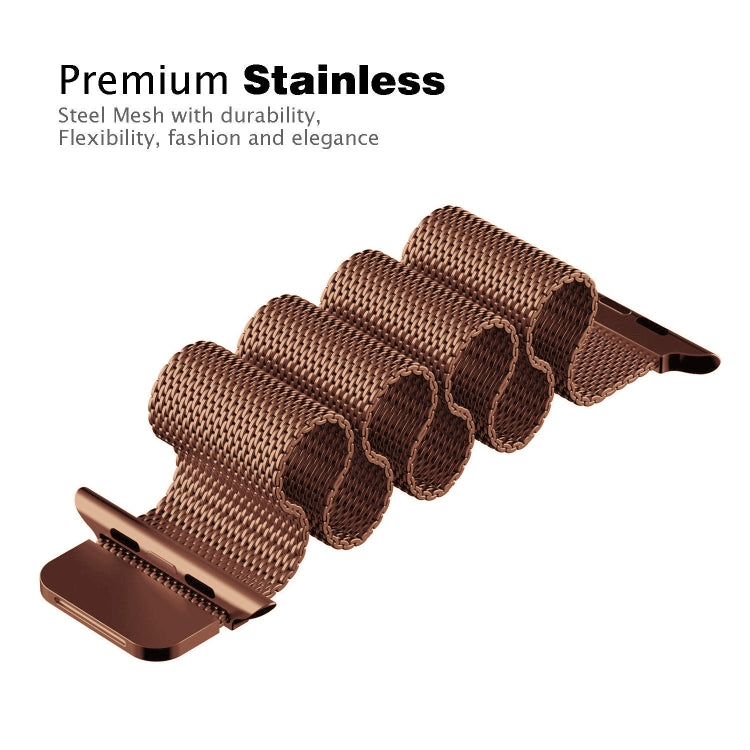 Frerndorf | Für Apple Watch Series 9&8&7 41mm / 6 & SE & 5 & 4 40mm / 3 & 2 & 1 38mm Mailänder Loop Magnetische Edelstahl-Uhrenarmband (Bronze Gold)