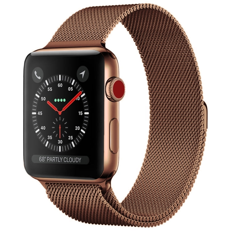 Frerndorf | Für Apple Watch Series 9&8&7 41mm / 6 & SE & 5 & 4 40mm / 3 & 2 & 1 38mm Mailänder Loop Magnetische Edelstahl-Uhrenarmband (Bronze Gold)