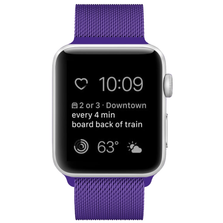 Frerndorf | Für Apple Watch Series 9&8&7 41mm / 6 & SE & 5 & 4 40mm / 3 & 2 & 1 38mm Mailänder Loop Magnetisches Edelstahl-Uhrenarmband (Helles Lila)