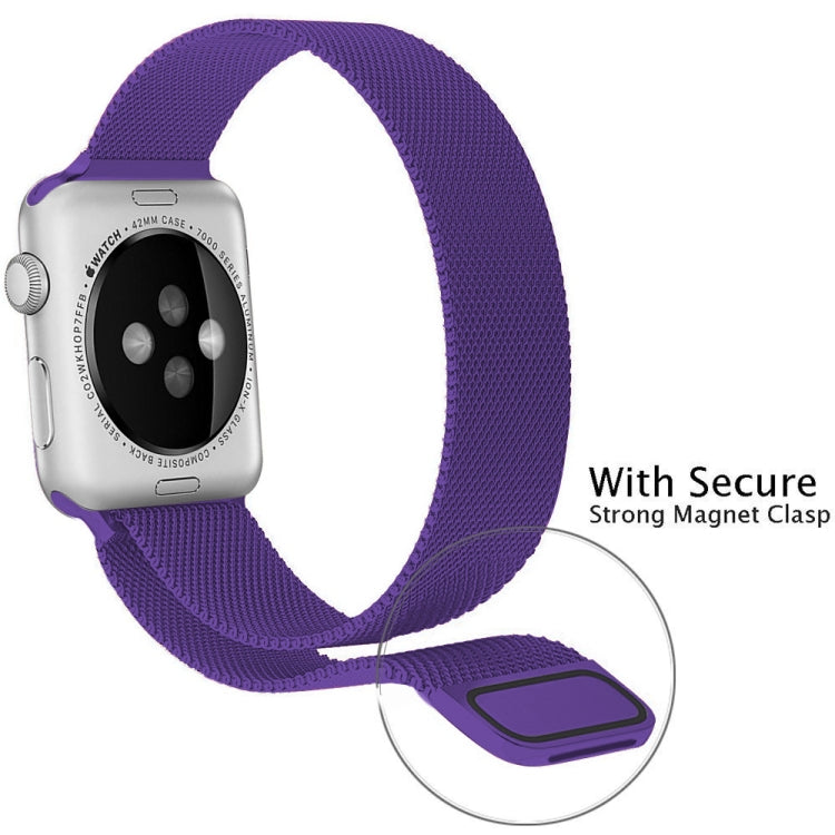 Frerndorf | Für Apple Watch Series 9&8&7 41mm / 6 & SE & 5 & 4 40mm / 3 & 2 & 1 38mm Mailänder Loop Magnetisches Edelstahl-Uhrenarmband (Helles Lila)