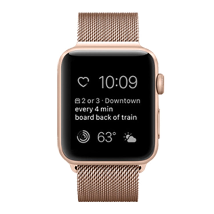 Frendorf | Für Apple Watch Series 9&8&7 41mm / 6 & SE & 5 & 4 40mm / 3 & 2 & 1 38mm Milanese Loop Magnetisches Edelstahl-Armband (Champagner Gold)