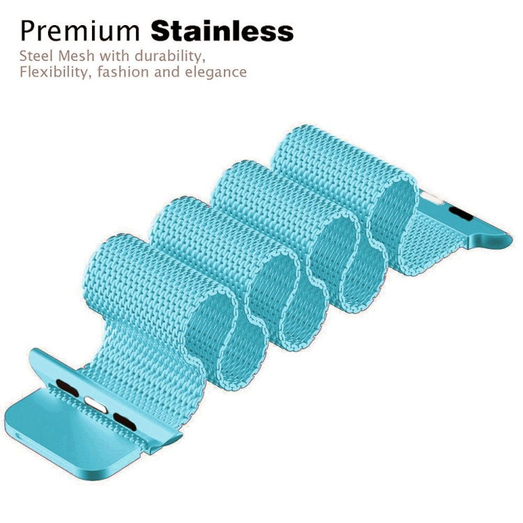 Frerndorf | Für Apple Watch Ultra 49mm & Watch Ultra 2 49mm / Series 9 & 8 & 7 45mm / 6 & SE & 5 & 4 44mm / 3 & 2 & 1 42mm Milanese Loop Magnetische Edelstahl-Uhrband (Türkis)
