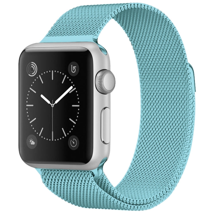 Frerndorf | Für Apple Watch Ultra 49mm & Watch Ultra 2 49mm / Series 9 & 8 & 7 45mm / 6 & SE & 5 & 4 44mm / 3 & 2 & 1 42mm Milanese Loop Magnetische Edelstahl-Uhrband (Türkis)