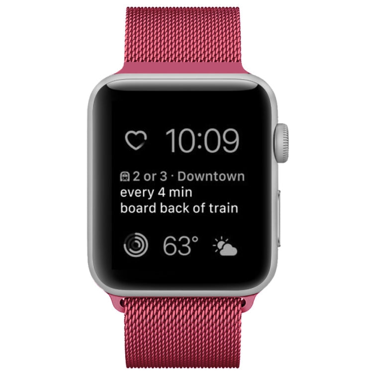 Frerndorf | Für Apple Watch Ultra 49mm & Watch Ultra 2 49mm / Series 9 & 8 & 7 45mm / 6 & SE & 5 & 4 44mm / 3 & 2 & 1 42mm Milanese Loop Magnetisches Edelstahl-Uhrenarmband (Tee Rot)