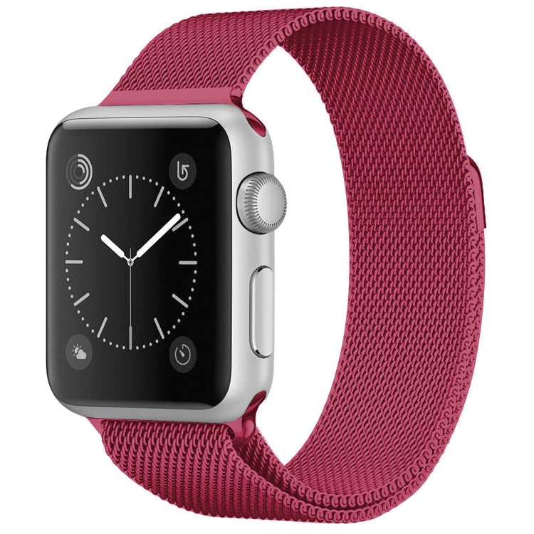 Frerndorf | Für Apple Watch Ultra 49mm & Watch Ultra 2 49mm / Series 9 & 8 & 7 45mm / 6 & SE & 5 & 4 44mm / 3 & 2 & 1 42mm Milanese Loop Magnetisches Edelstahl-Uhrenarmband (Tee Rot)