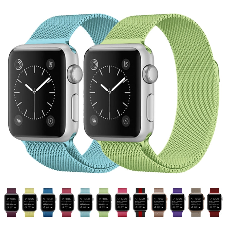 Frerndorf | Für Apple Watch Ultra 49mm & Watch Ultra 2 49mm / Series 9 & 8 & 7 45mm / 6 & SE & 5 & 4 44mm / 3 & 2 & 1 42mm Milanese Loop Magnetisches Edelstahl-Uhrenarmband (Tee Rot)