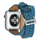 Frendorf | Für Apple Watch Series 7 41mm / 6 & SE & 5 & 4 40mm / 3 & 2 & 1 38mm Oberleder Prägung Krone Uhrband (Blau)