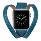Frendorf | Für Apple Watch Series 7 41mm / 6 & SE & 5 & 4 40mm / 3 & 2 & 1 38mm Oberleder Prägung Krone Uhrband (Blau)