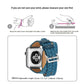 Frendorf | Für Apple Watch Series 7 41mm / 6 & SE & 5 & 4 40mm / 3 & 2 & 1 38mm Oberleder Prägung Krone Uhrband (Blau)