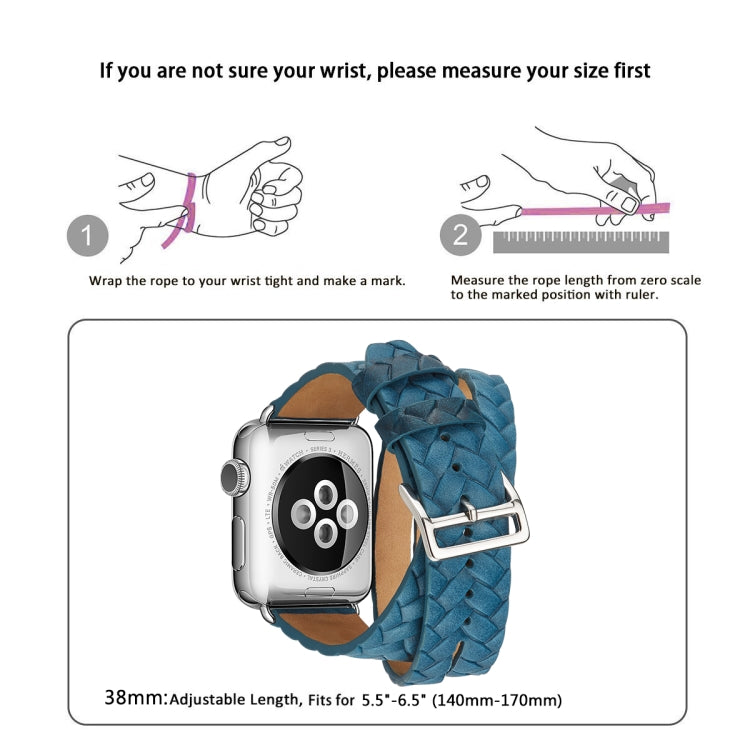 Frendorf | Für Apple Watch Series 7 41mm / 6 & SE & 5 & 4 40mm / 3 & 2 & 1 38mm Oberleder Prägung Krone Uhrband (Blau)