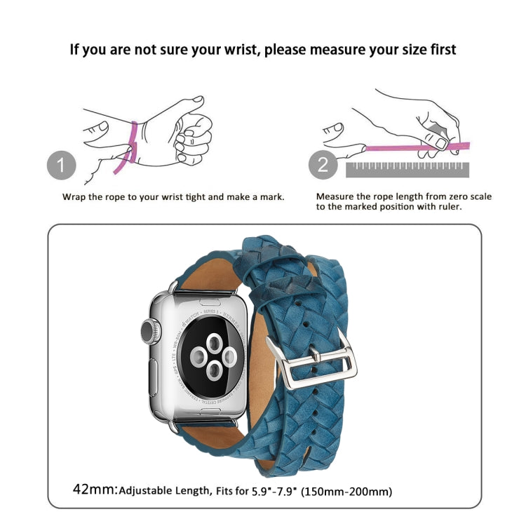 Frendorf | Für Apple Watch Series 7 41mm / 6 & SE & 5 & 4 40mm / 3 & 2 & 1 38mm Oberleder Prägung Krone Uhrband (Blau)